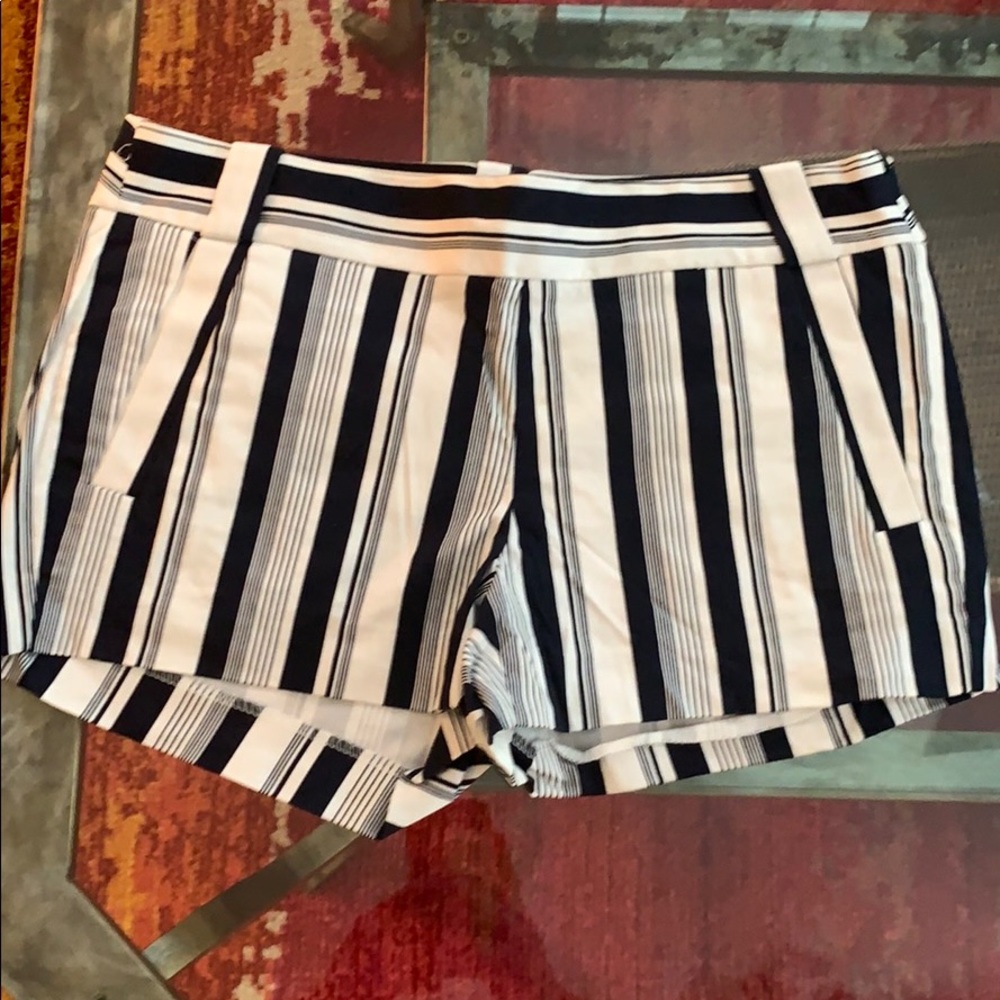 JCrew navy striped shorts